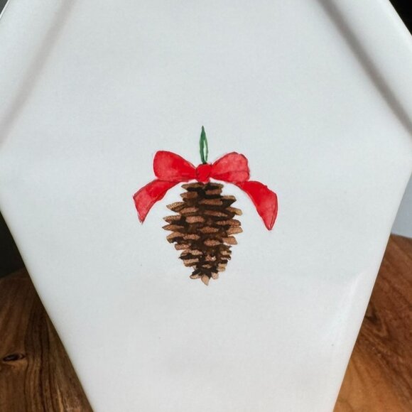 Rae Dunn “HOME” Ceramic Birdhouse with Red Ribbon — Farmhouse Decor - Picture 7 of 9